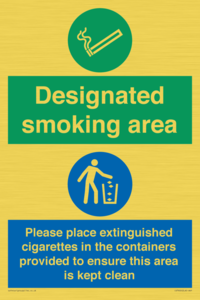 Designated smoking area
Please place extinguished cigarettes in the containers provided to ensure this area is kept clean